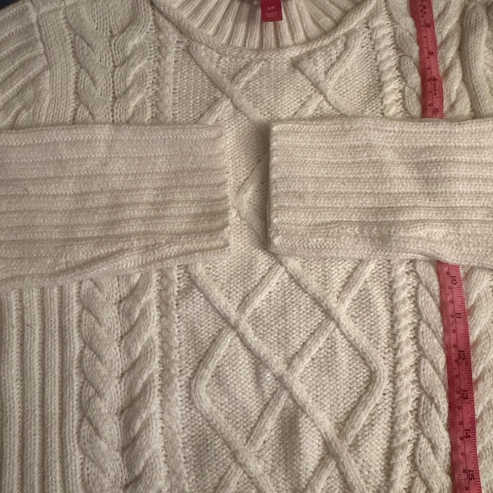 Tommy Hilfiger Cream Cable Knit Turtleneck Sweater - Picture 6 of 11